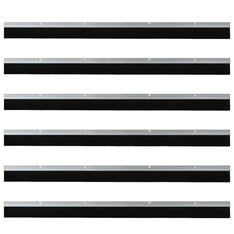 vidaXL Skrūvējami durvju birstes blīvējumi 6 pcs Sudraba 100 cm