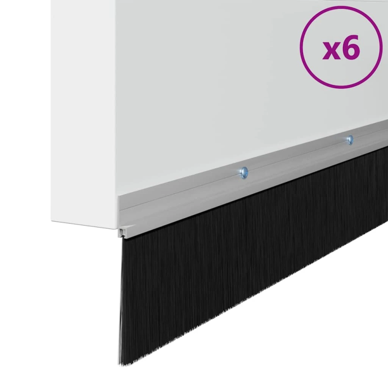 vidaXL Skrūvējami durvju birstes blīvējumi 6 pcs Sudraba 100 cm