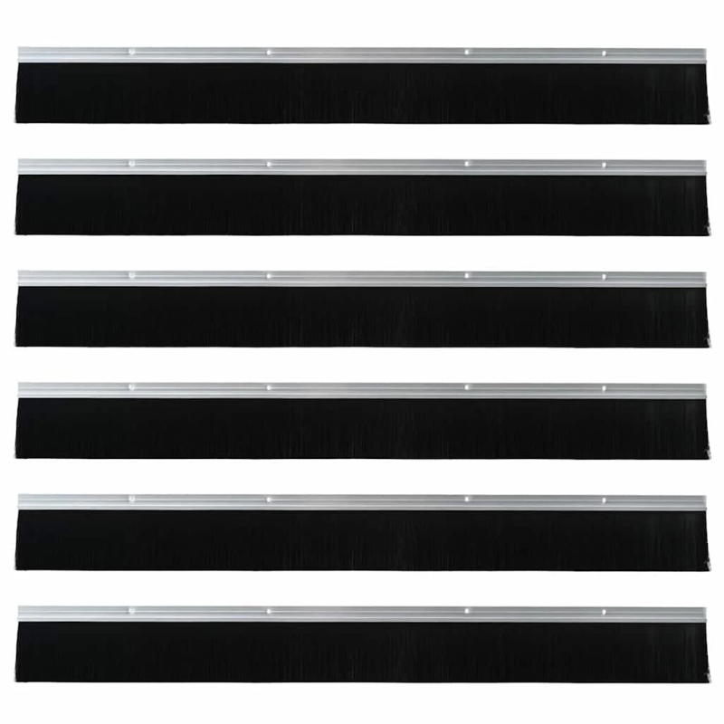 vidaXL Skrūvējami durvju birstes blīvējumi 6 pcs Sudraba 100 cm