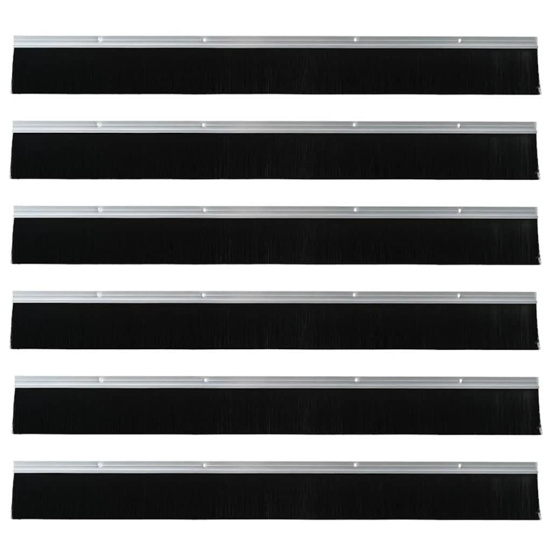 vidaXL Skrūvējami durvju birstes blīvējumi 6 pcs Sudraba 100 cm