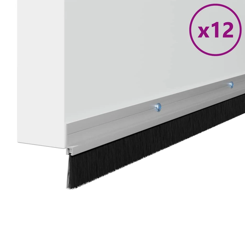 vidaXL Skrūvējami durvju birstes blīvējumi 12 pcs Sudraba 100 cm