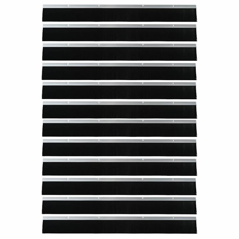 vidaXL Skrūvējami durvju birstes blīvējumi 12 pcs Sudraba 100 cm