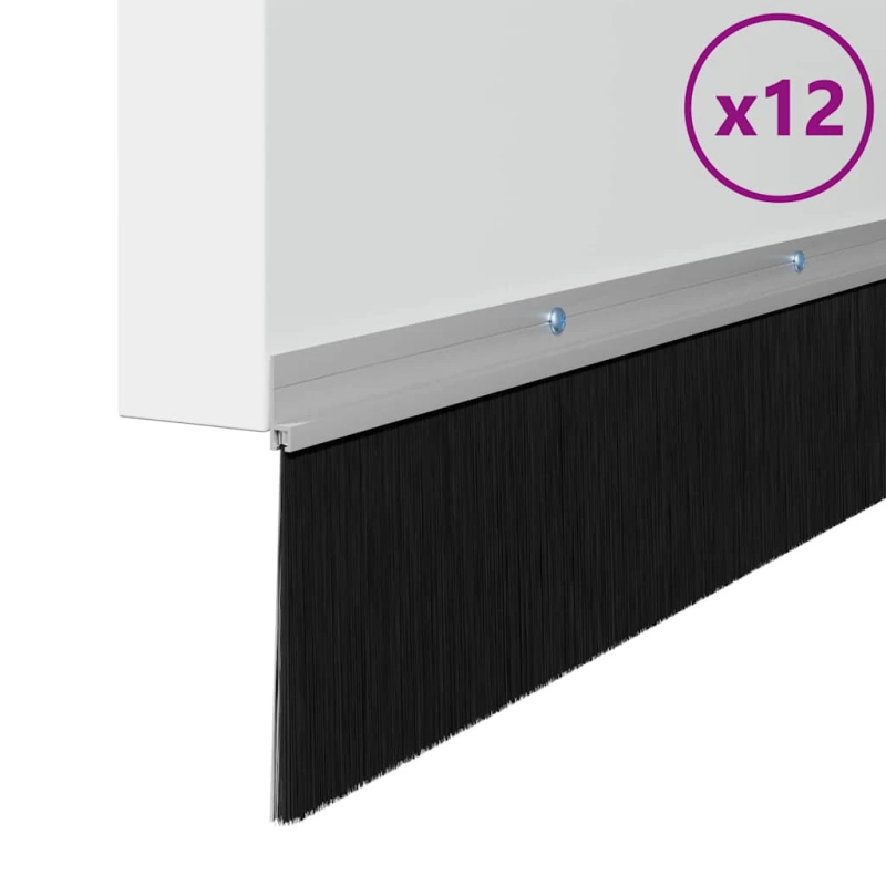 vidaXL Skrūvējami durvju birstes blīvējumi 12 pcs Sudraba 100 cm