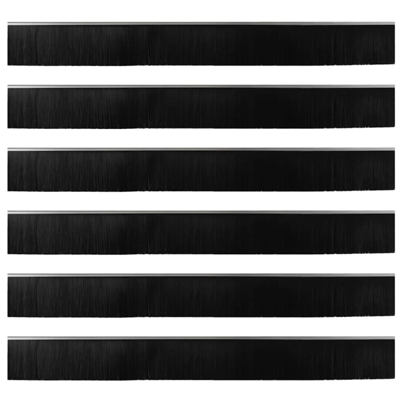 vidaXL Skrūvējami durvju birstes blīvējumi 6 pcs Sudraba 100 cm