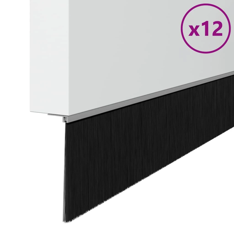 vidaXL Skrūvējami durvju birstes blīvējumi 12 pcs Sudraba 100 cm