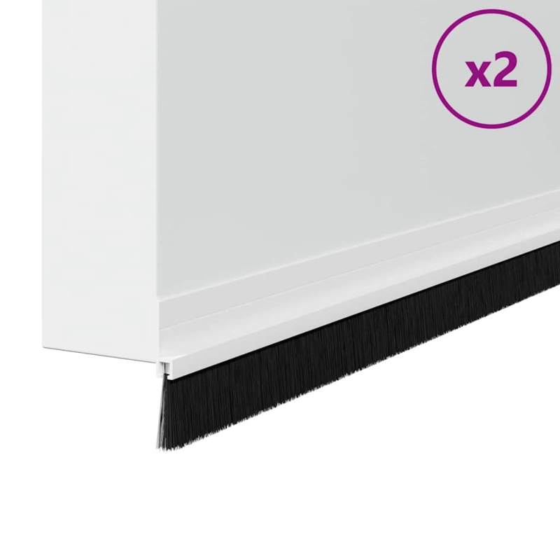 vidaXL Pašlīpojošas durvju birstes 2 pcs Balts 100 cm