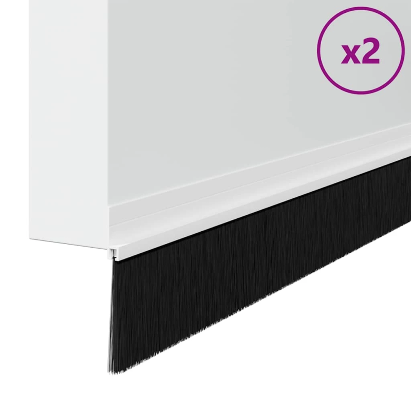 vidaXL Pašlīpojošas durvju birstes 2 pcs Balts 100 cm