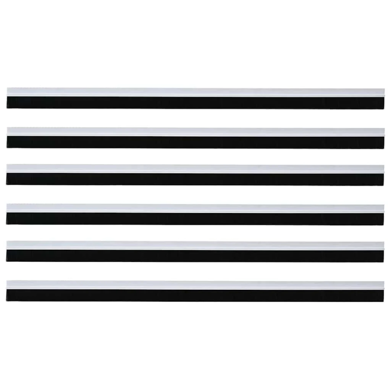 vidaXL Pašlīpojošas durvju birstes 6 pcs Balts 100 cm