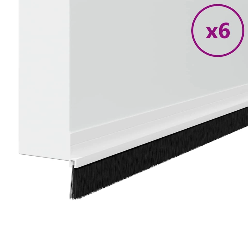 vidaXL Pašlīpojošas durvju birstes 6 pcs Balts 100 cm