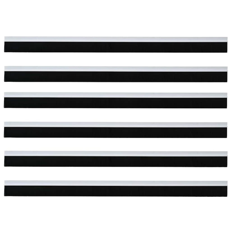 vidaXL Pašlīpojošas durvju birstes 6 pcs Balts 100 cm