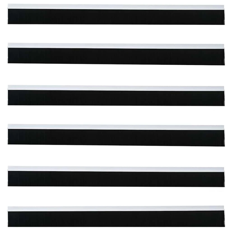 vidaXL Pašlīpojošas durvju birstes 6 pcs Balts 100 cm