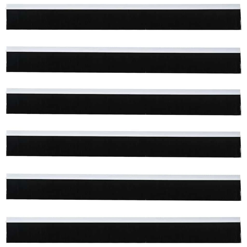 vidaXL Pašlīpojošas durvju birstes 6 pcs Balts 100 cm