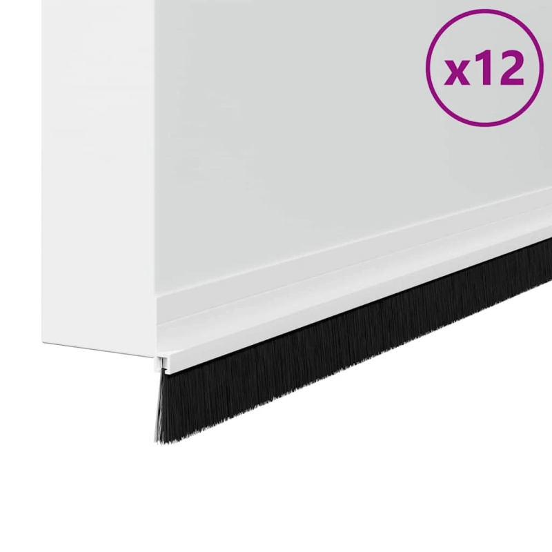 vidaXL Pašlīpojošas durvju birstes 12 pcs Balts 100 cm