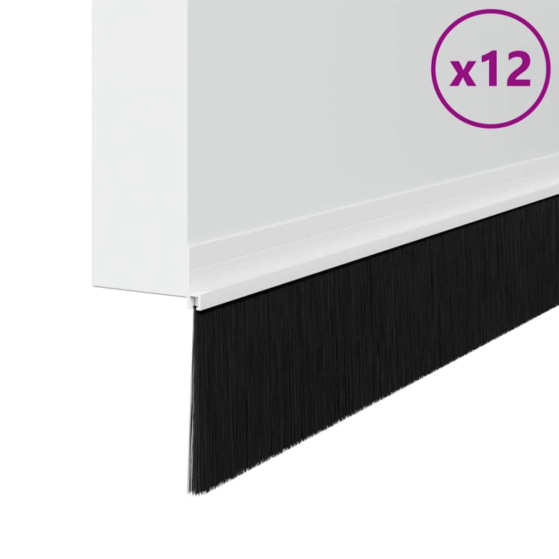 vidaXL Pašlīpojošas durvju birstes 12 pcs Balts 100 cm