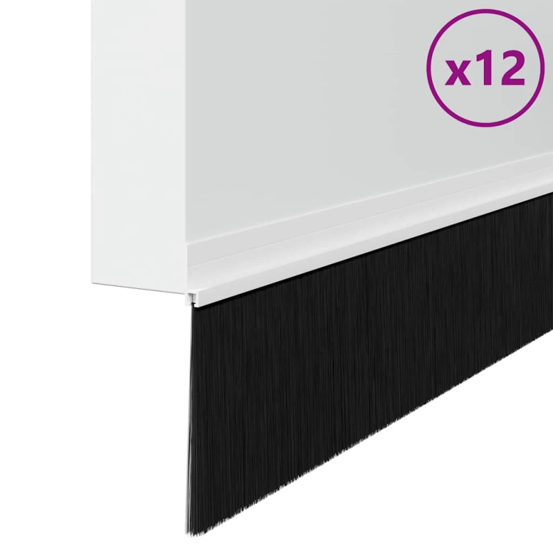 vidaXL Pašlīpojošas durvju birstes 12 pcs Balts 100 cm