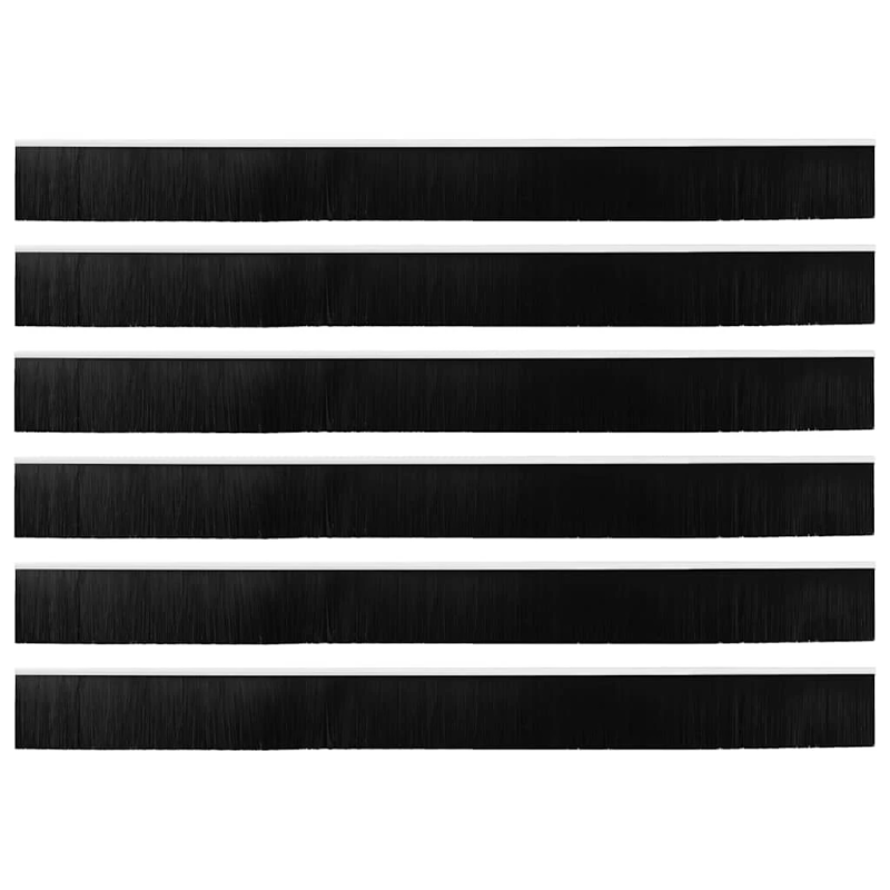 vidaXL Pašlīpojošas durvju birstes 6 pcs Balts 100 cm