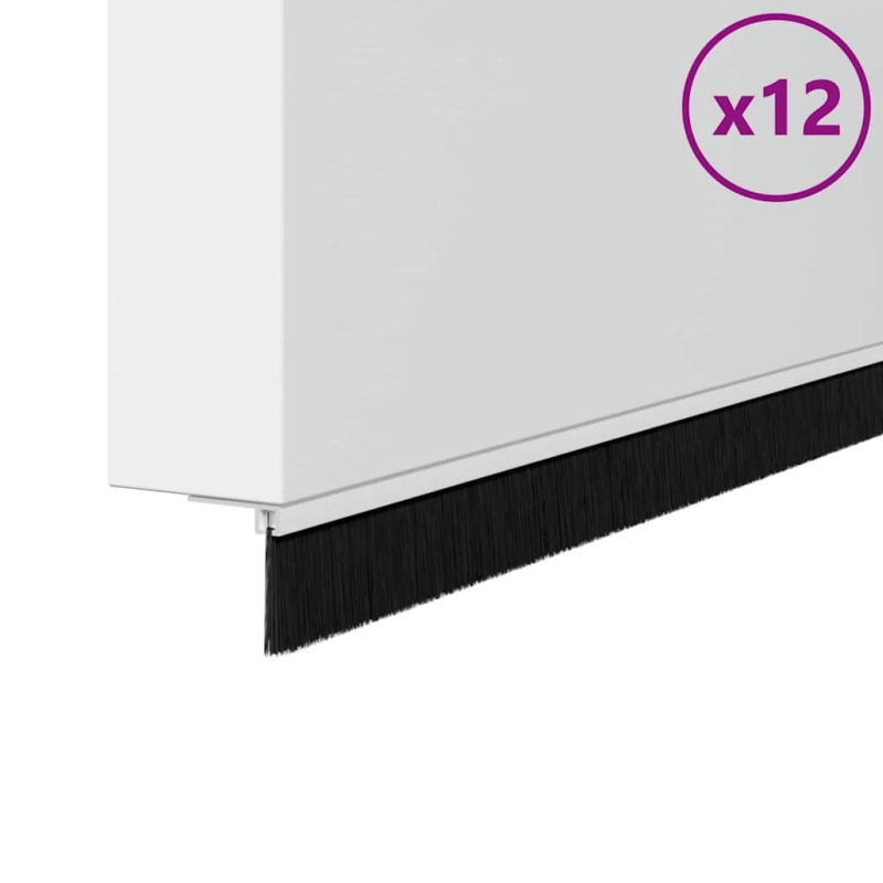 vidaXL Pašlīpojošas durvju birstes 12 pcs Balts 100 cm