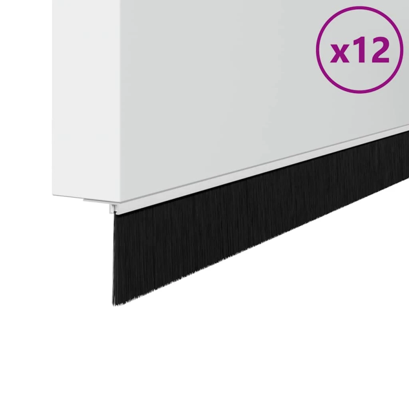 vidaXL Pašlīpojošas durvju birstes 12 pcs Balts 100 cm