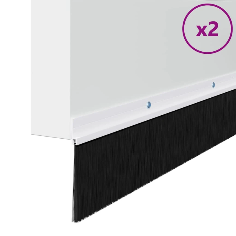 vidaXL Skrūvējami durvju birstes blīvējumi 2 pcs Balts 100 cm