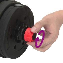 vidaXL 2-in-1 hanteles komplekts Melns un sarkans 121 x 19,5 x 19,5 cm