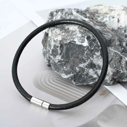 vidaXL Ādas aukla Melna DIA4 mm x 10 m Āda