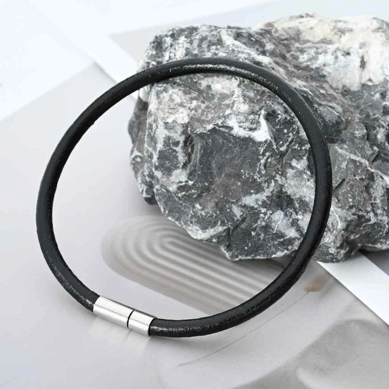 vidaXL Ādas aukla Melna DIA4 mm x 10 m Āda