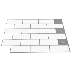 vidaXL Metro flīze 10 pcs Balta pelēka 30,5 x 30,5 cm