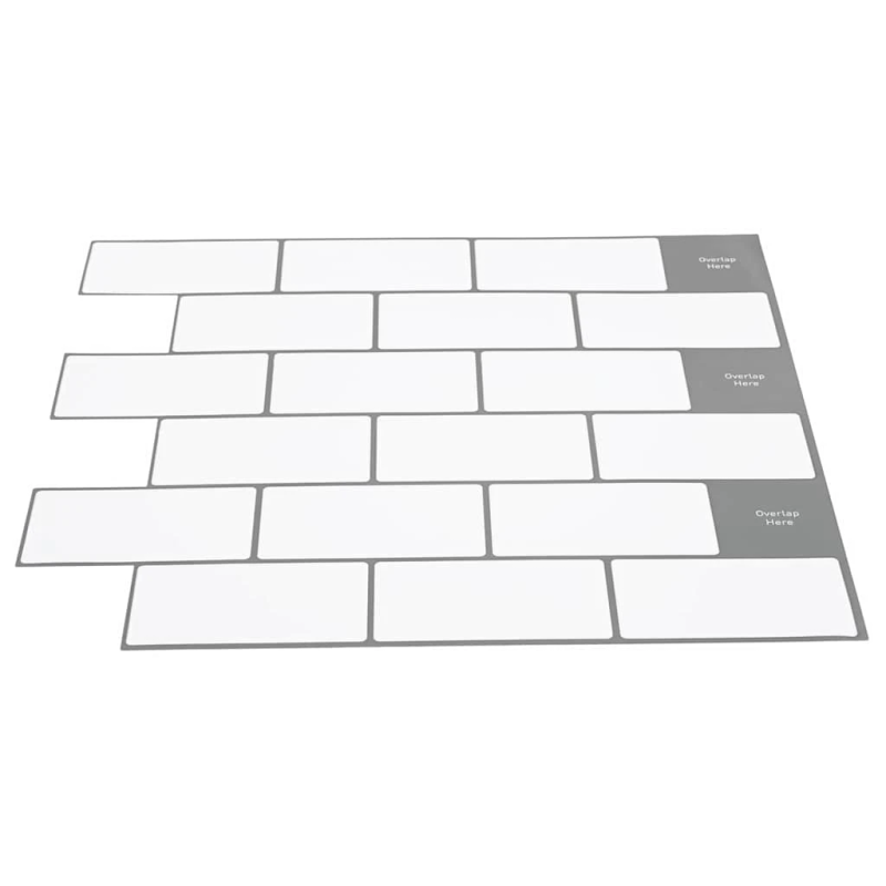 vidaXL Metro flīze 10 pcs Balta pelēka 30,5 x 30,5 cm