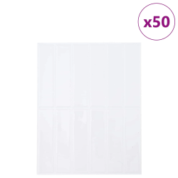 vidaXL Taisnstūra flīze 50 pcs Balts 29 x 23 x 0,08 cm