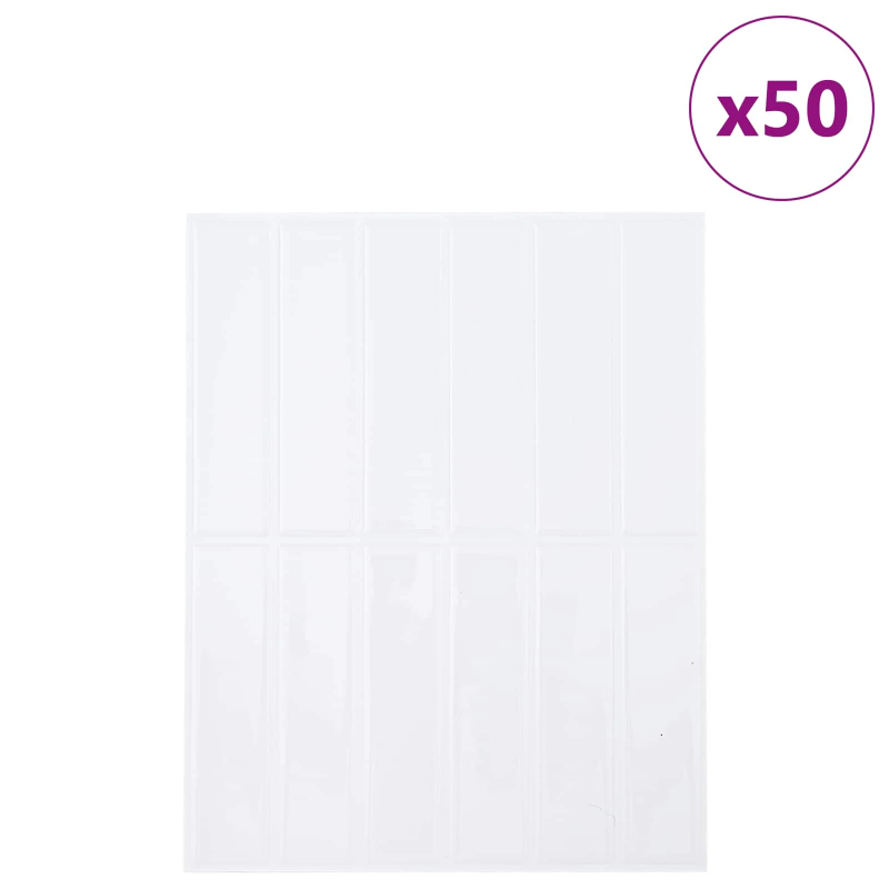 vidaXL Taisnstūra flīze 50 pcs Balts 29 x 23 x 0,08 cm