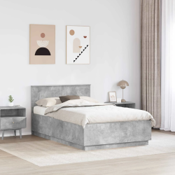 vidaXL Gultas rāmis Betona pelēks 120 x 200 cm Inženierijas koks