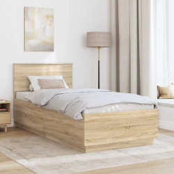 vidaXL Gultas rāmis Sonoma ozols 70 x 190 cm Inženierijas koks