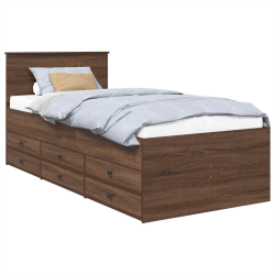 vidaXL Diena gulta Dūmu ozols un melns 75 x 190 cm Inženierijas koks