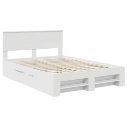 vidaXL Gultas rāmis Balts 150 x 200 cm Inženierijas koks