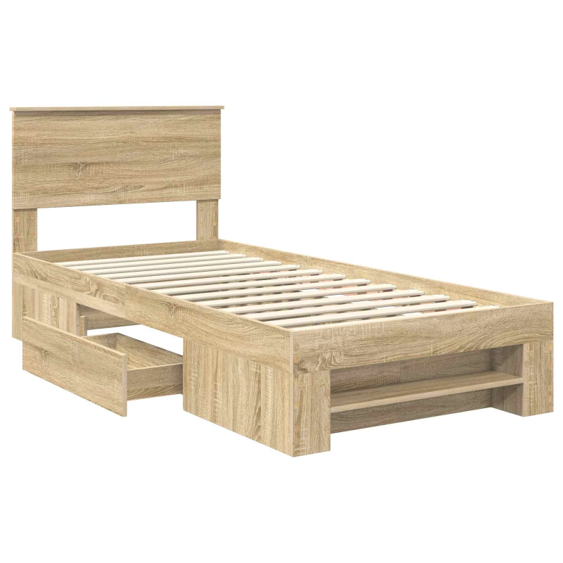 vidaXL Gultas rāmis Sonoma ozols 100 x 200 m Inženierijas koks