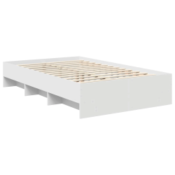 vidaXL Gultas rāmis Balts 120 x 123 cm Inženierijas koks