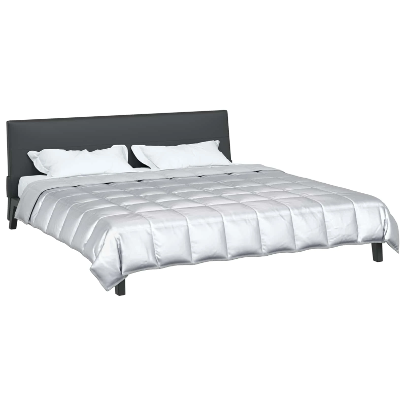 vidaXL Vasaras segas Sudraba 220 x 240 cm Satīns un mikrošķiedra