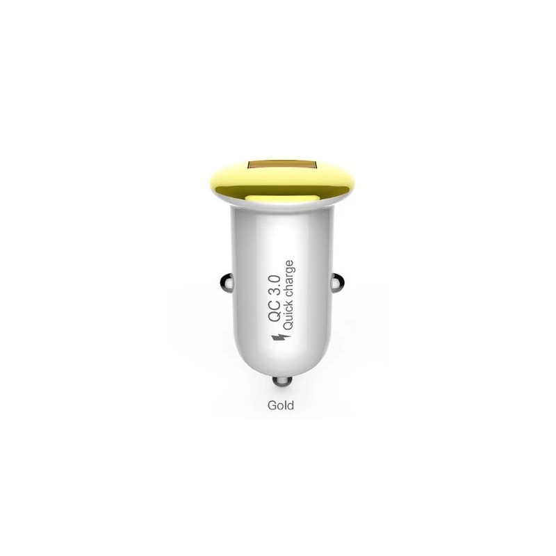 Devia Mushroom series car charger ,QC3.0-18W, gold