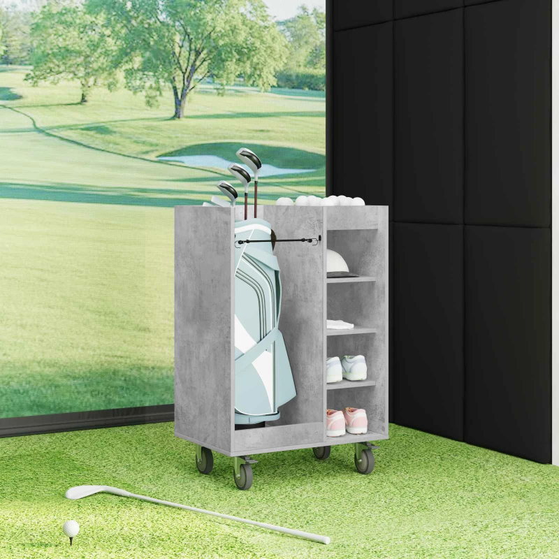 vidaXL Golfu skapis ar riteni Betona pelēks 65 x 45 x 98 cm
