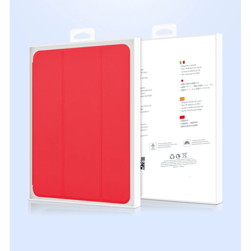Devia Leather Case with Pencil Slot ,2018, iPad Air ,2019, & iPad Pro 10.5 Red