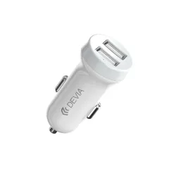Devia Smart series car charger suit for Lightning ,5V3.1A,2USB, white