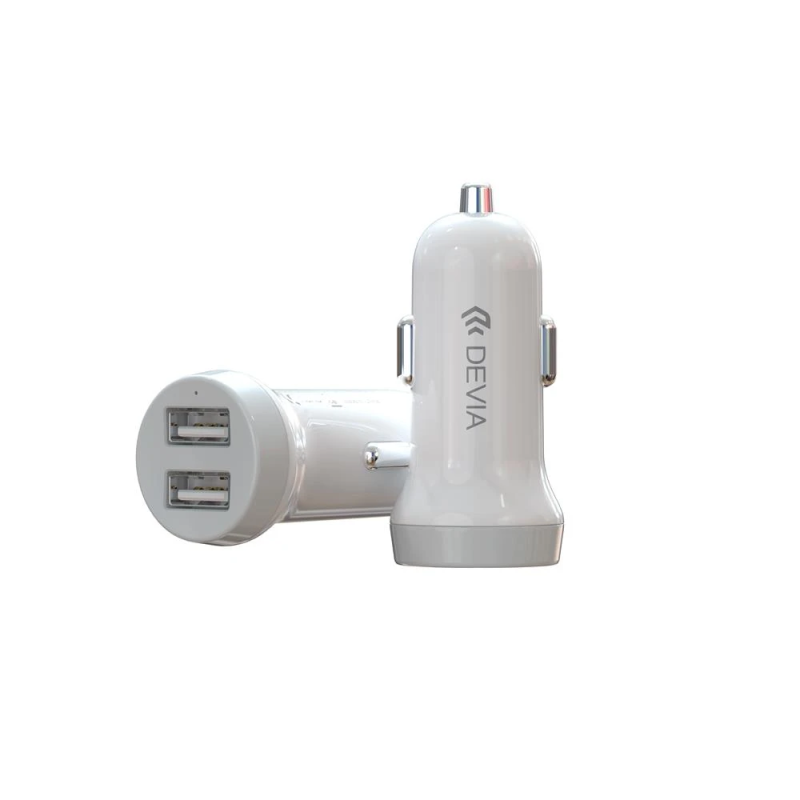 Devia Smart series car charger suit for Lightning ,5V3.1A,2USB, white