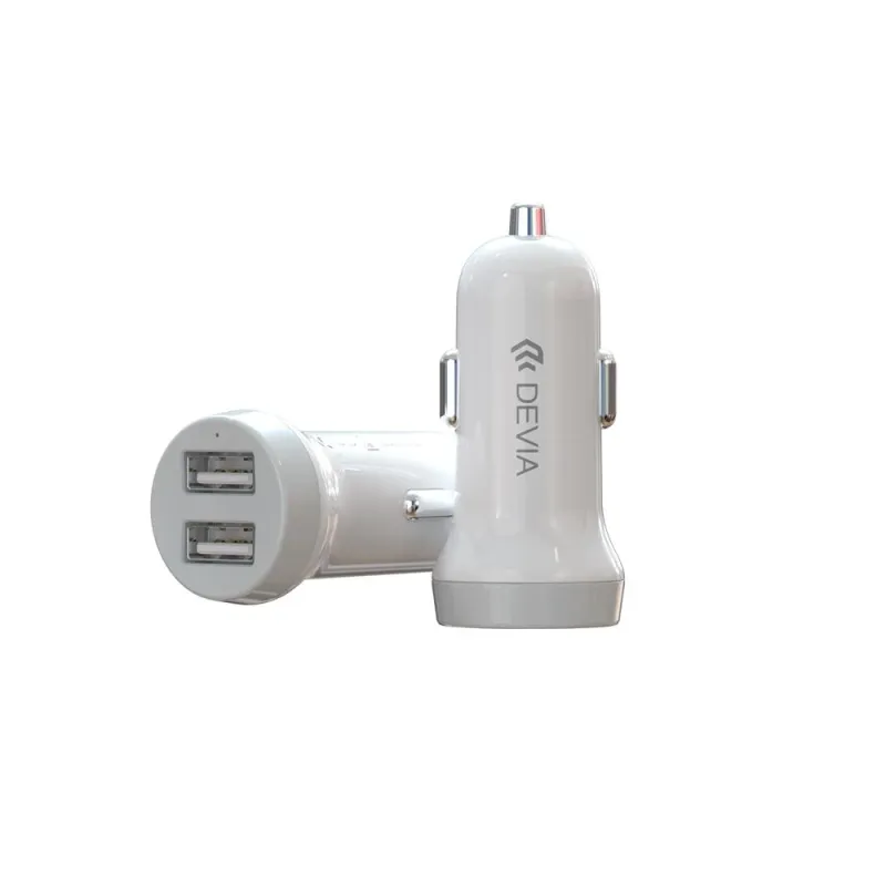 Devia Smart series car charger suit for Lightning ,5V3.1A,2USB, white