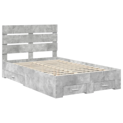 vidaXL Gultas rāmis Betona pelēks 120 x 190 cm Inženierijas koks