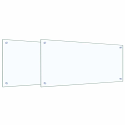 vidaXL Virtuves aizsargpanelis 2 pcs Caurspīdīgs 90 x 40 cm