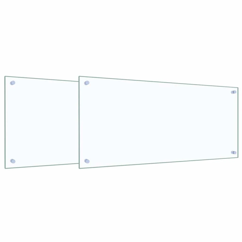 vidaXL Virtuves aizsargpanelis 2 pcs Caurspīdīgs 90 x 40 cm