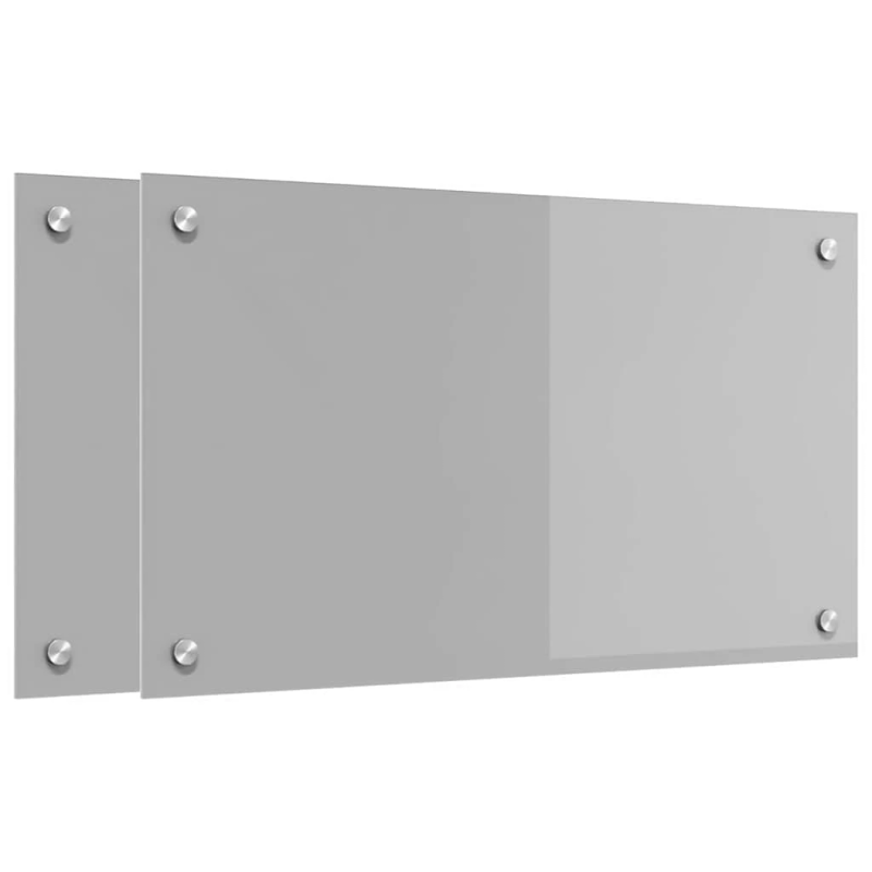 vidaXL Virtuves aizsargpanelis 2 pcs Gaiši pelēks 70 x 40 cm