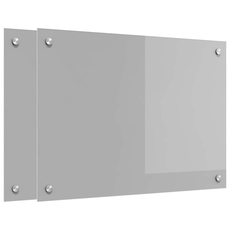 vidaXL Virtuves aizsargpanelis 2 pcs Gaiši pelēks 70 x 50 cm