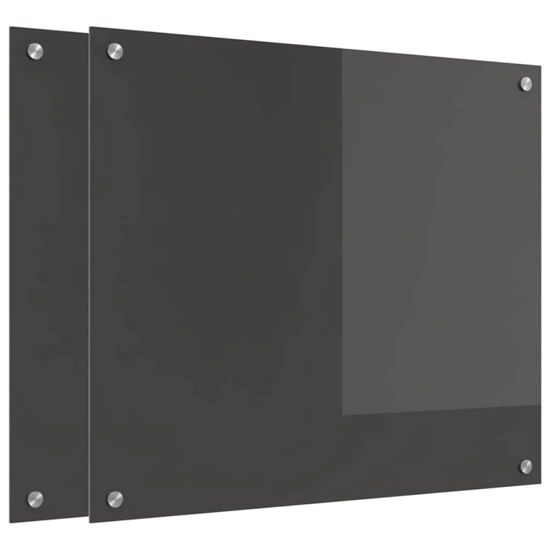 vidaXL Virtuves aizsargpanelis 2 pcs Tumši pelēks 70 x 60 cm