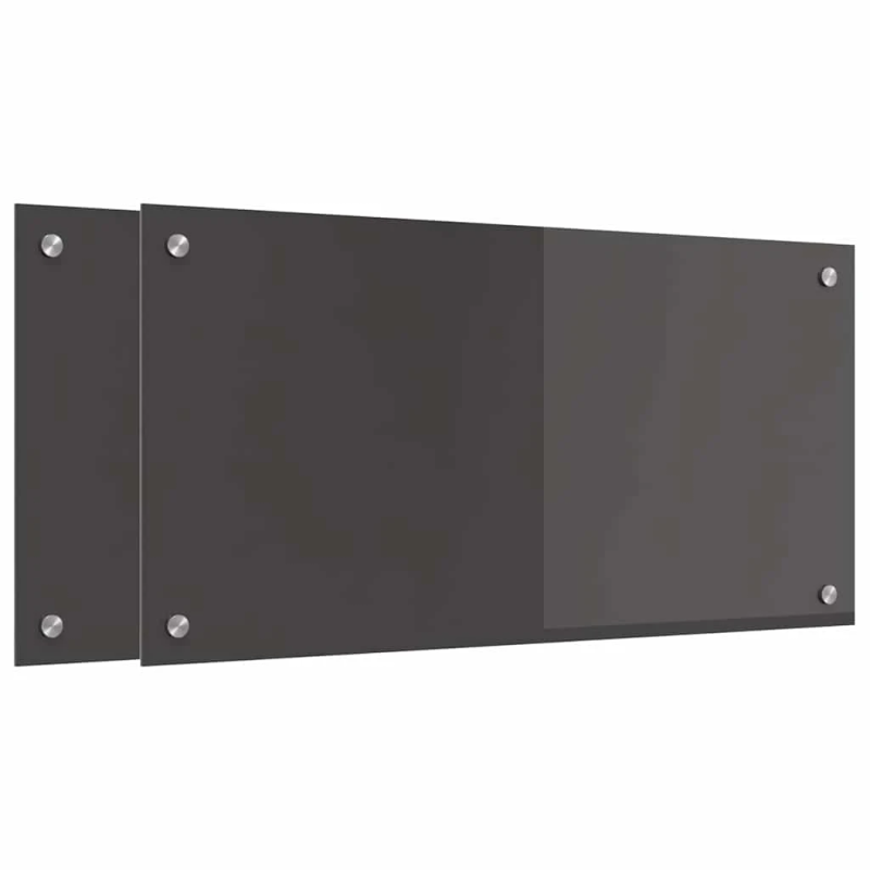 vidaXL Virtuves aizsargpanelis 2 pcs Tumši pelēks 80 x 40 cm